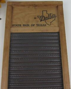 Rare Vintage Small Washboard State Fair Of Texas Dallas Promo Columbus Oh