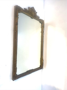 Large Antique Art Deco Era 1930s Carved Ornate Wood Frame Wall Mirror 20 X 30 