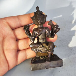 Blessing Collection Chinese Bronze Buddha Tibetan Statue Figure Art Table Decor