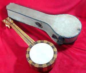 Antique Banjolele 4 String Banjo Ukulele Made In Usa Original Case 