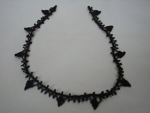 Antique Beaded Trim Edging Black Seed Beads Mourning Victorian 