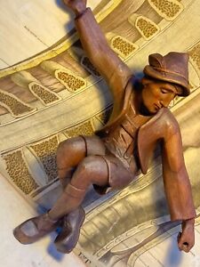 Antique German Carved Wooden Mountaineer Lamp Just Carving No Lamp 48cm Across
