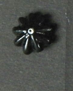 Bb Fused Bead Trim Antique Black Glass Button Swirlback