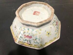 Early Chinese Soft Paste Footed Bowl With Chop Mark To Base 3x8 Inch