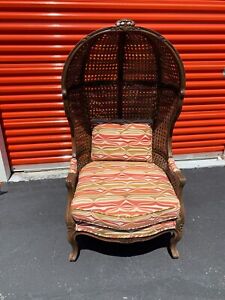 Vintage Double Caned Louis Xv Style Porters Chair