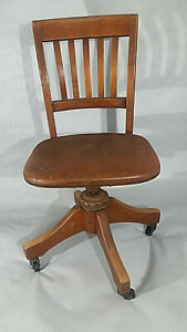Vintage W H Gunlocke Swivel Adjustable Posture Bankers Industrial Chair Nice