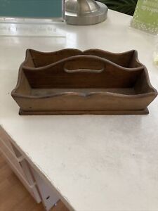 Vintage Antique Carry Wooden Tool Tray Box With Handle Van Faasen Wood Michigan