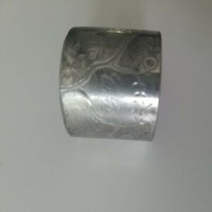 Antique Silver Plate Silverplate Monogrammed And Etched Floral Napkin Ring