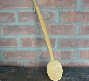 Vintage Pimitive Large Hand Carved Shallow Wooden Spoon