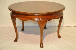 Antique Queen Ann Style Round Mahogany Coffee Table C 1920 S