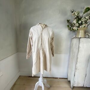 Antique Night Shirt Chemise White Nightgown Undergarment 1870s Linen Shirt