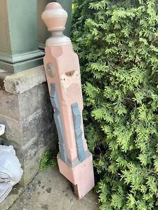 Antique Large Victorian Oak Newel Post Lamp Column Architecture Salvage