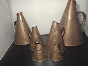 6 Antique Mid 19th Century Swedish Spirits Measure Cans Complete Set