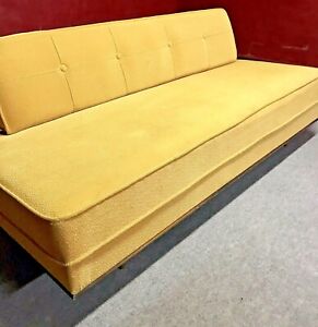 Mid Century Modern Sofa Couch Daybed Danish Trundle 1950 1960 Removable Back