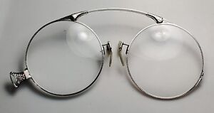 Antique 10k White Gold Pince Nez Eyeglasses Colonial Opt Co Free Usa Shipping