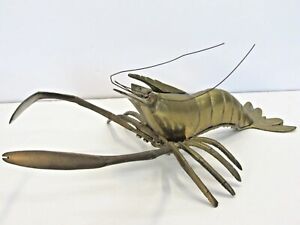 Vintage Penco Mid Century Brass 11 Inch Lobster Figure Nautical Decor H2