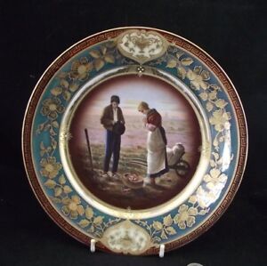 Antique Royal Vienna Style Porcelain Cabinet Plate The Angles Millet