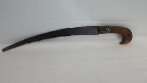 Vintage Antique 15 Rounded Blade Pruning Saw Pistol Type Wooden Handle 