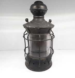 Brass Ship Lantern Lamp Antique Original Heavy Maritime Decoration 17 Tall Lv88