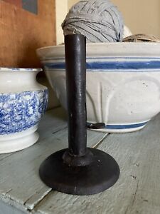 Antique Metal Hogscraper Candle Stick Push Up Holder Lighting 6 5 