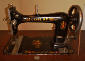 Rare Davis Uf Under Feed Treadle Sewing Machine With Owner S Manual