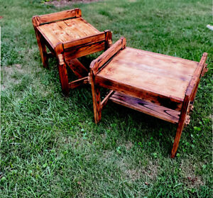 2 Rustic Handmade Farmhouse End Tables Pair Two 2 End Tables For Only 299 99 