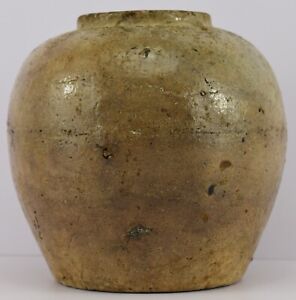 1800 S Ad Chinese Clay Glazed Pottery Ginger Jar Food Storage Artifact