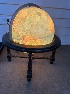 Replogle 12 Diameter World Premier Light Up Globe Wood Stand Tabletop Vintage