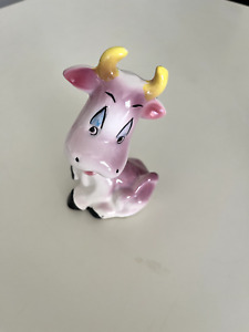 Vintage Sitting Cow Bull Figurine Made In Japan