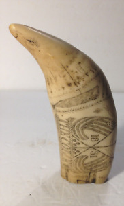 Vintage Scrimshaw Sperm Whale Tooth Replica 6 The Comet 1831
