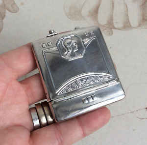 Wmf Matchbox Silver Metal Art Nouveau Period 1900 Profile Of Minerva
