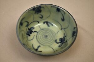 Antique Chinese Bowl Nagel Tek Sing Shipwreck Blue White Porcelain Swirl Lot 160