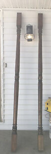 Antique Vintage Wood Stained Pillars 89 Inches Tall