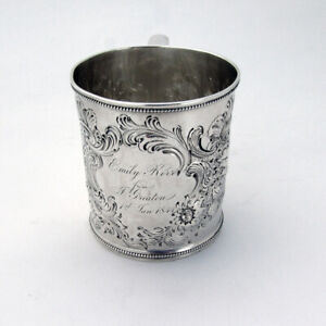 Floral Shell New Years Childs Cup Hayden Gregg Southern Coin Silver