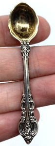 Sterling Silver Salt Spoon Repousse Scalloped Bowl Multiple Available Vintage