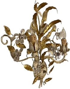 Art Nouveau Calla Lily And Crystal Light Wall Sconce
