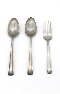 Westmorland Sterling Silver John Priscilla Serving Fork Two Spoons