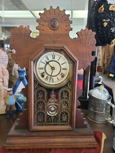 Antique 1800 S Mantle Clock Reconditioned By Clockmaker