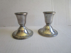 2 Vintage Duchin Sterling Silver Candlestick Holders 2 7 8 Inches High