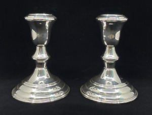 Nice Vintage 1960s Sterling Silver Candlesticks By Reed Barton No 27