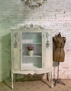 Painted Cottage Shabby Chic Romantic French China Cabinet