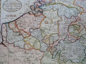 Belgium Luxembourg Flanders Brabant Brussels Ghent C 1810 Engraved Map