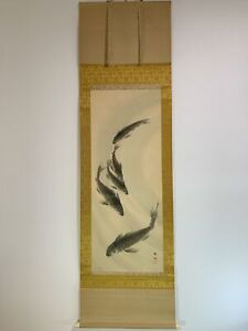 Hanging Scroll Japanese Art Painting Kakejiku Vintage Hand Paint Picture 894