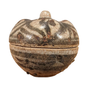 Antique Annamese Ceramic Pottery Small Lidded Jar Fruit Vietnam 2 5 Cm