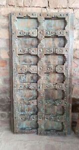 19c Antique Doors Teak Eclectic Barn Door Hand Carved Indian Door Rustic