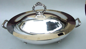 Antique Silver Plated Large Soup Tureen Bowl With Lid Victorian Design