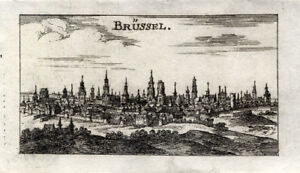 Antique Print Brussels Belgium Riegel 1691