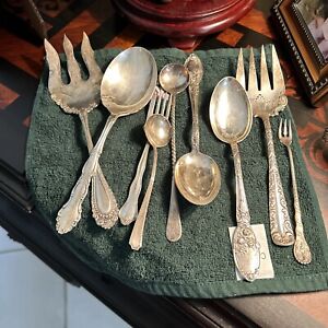 Varied Silver Plate Serving Ware Very Old Antique Pieces Alvin Rogers Bros