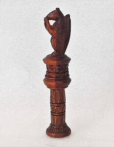 Antique Carved Wood Figural Needle Case Holder Black Forest Germany 19th C 