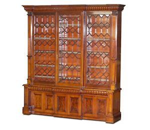 Monumental 2 9 Meter Tall Antique Victorian Mahogany Astral Glazed Bookcase